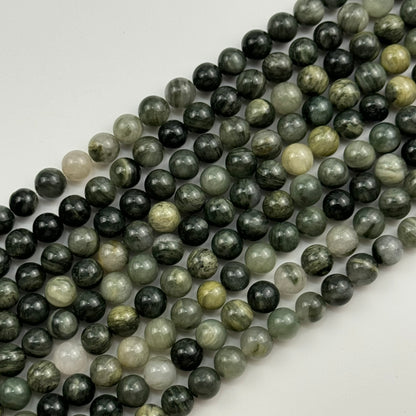 Green Tornado Quartz Polished  Round Beads image 0