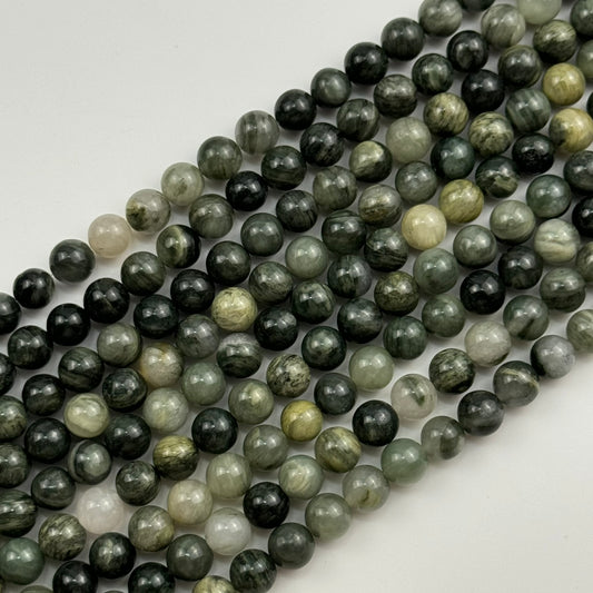 Green Tornado Quartz Polished  Round Beads image 0
