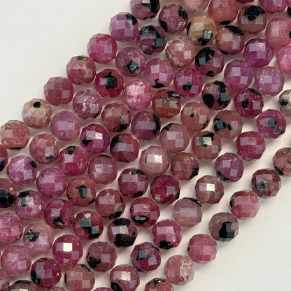 Ruby Faceted Round Beads image 2