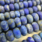Lapis Lazuli Frosted Rondelle Beads image 1