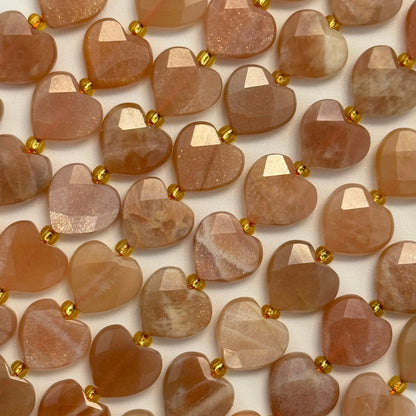 Sunstone Faceted Heart 12ÃƒÆ’Ã†â€™Ãƒâ€ Ã¢â‚¬â„¢ÃƒÆ’Ã‚Â¢ÃƒÂ¢Ã¢â‚¬Å¡Ã‚Â¬ÃƒÂ¢Ã¢â€šÂ¬Ã‚Â12 mm Beads image 1