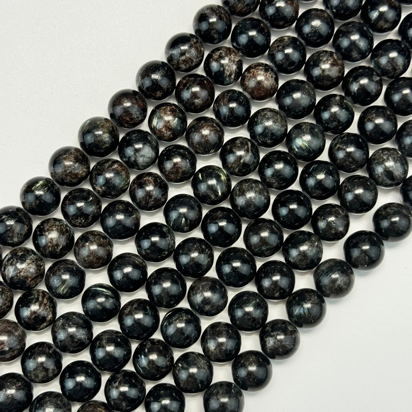Arfvedsonite Polished Round Beads image 0