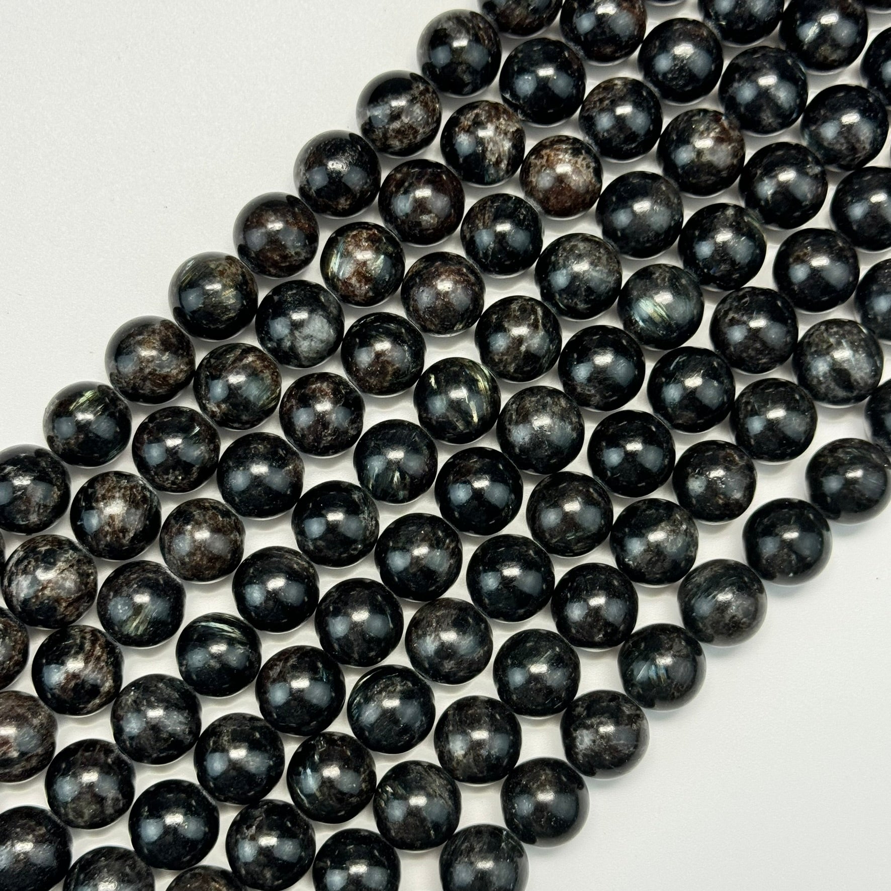 Arfvedsonite Polished Round Beads image 0