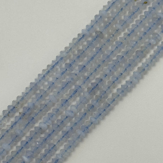 Blue Lace Agate Beads - Faceted Space Ship Shape