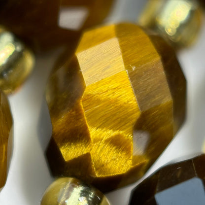 Tiger's Eye Faceted Barrel 8 Beads image 8