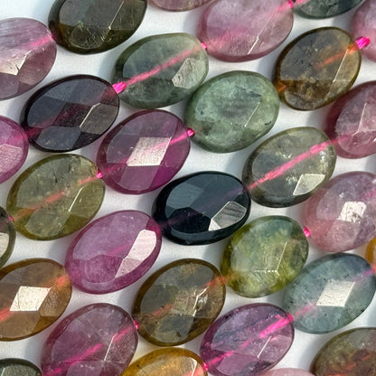Tourmaline Faceted Oval Beads - (AA Quality)