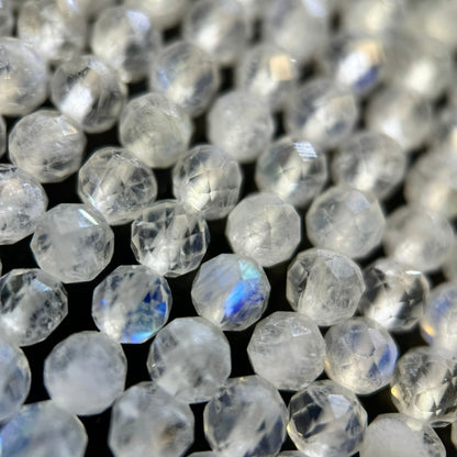 Rainbow Moonstone Faceted Round Beads - AAA Quality image 3