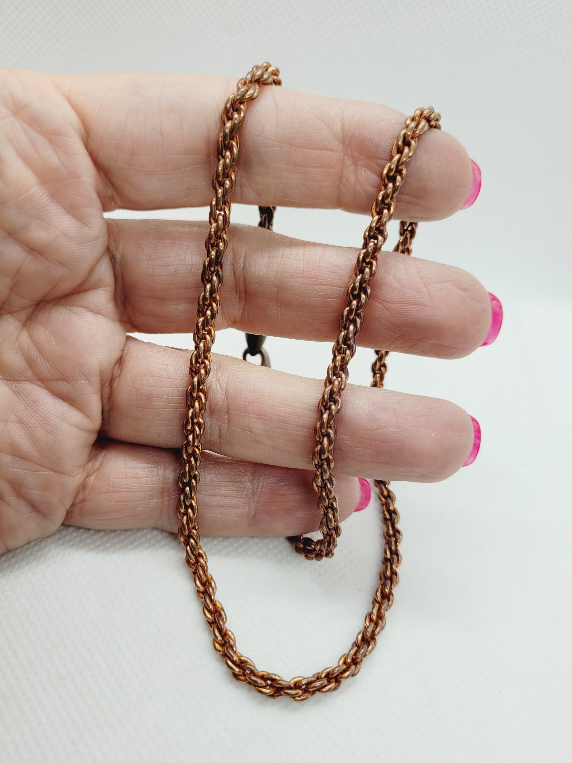 18" & 24" pure  Copper Rope Chain image 0