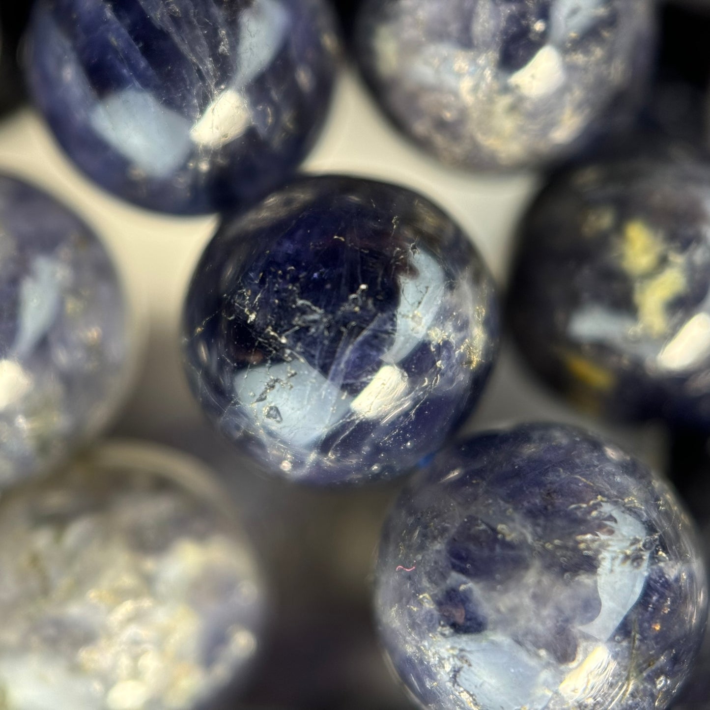 Iolite (Water Sapphire) Polished Round Beads  - 2 image 7