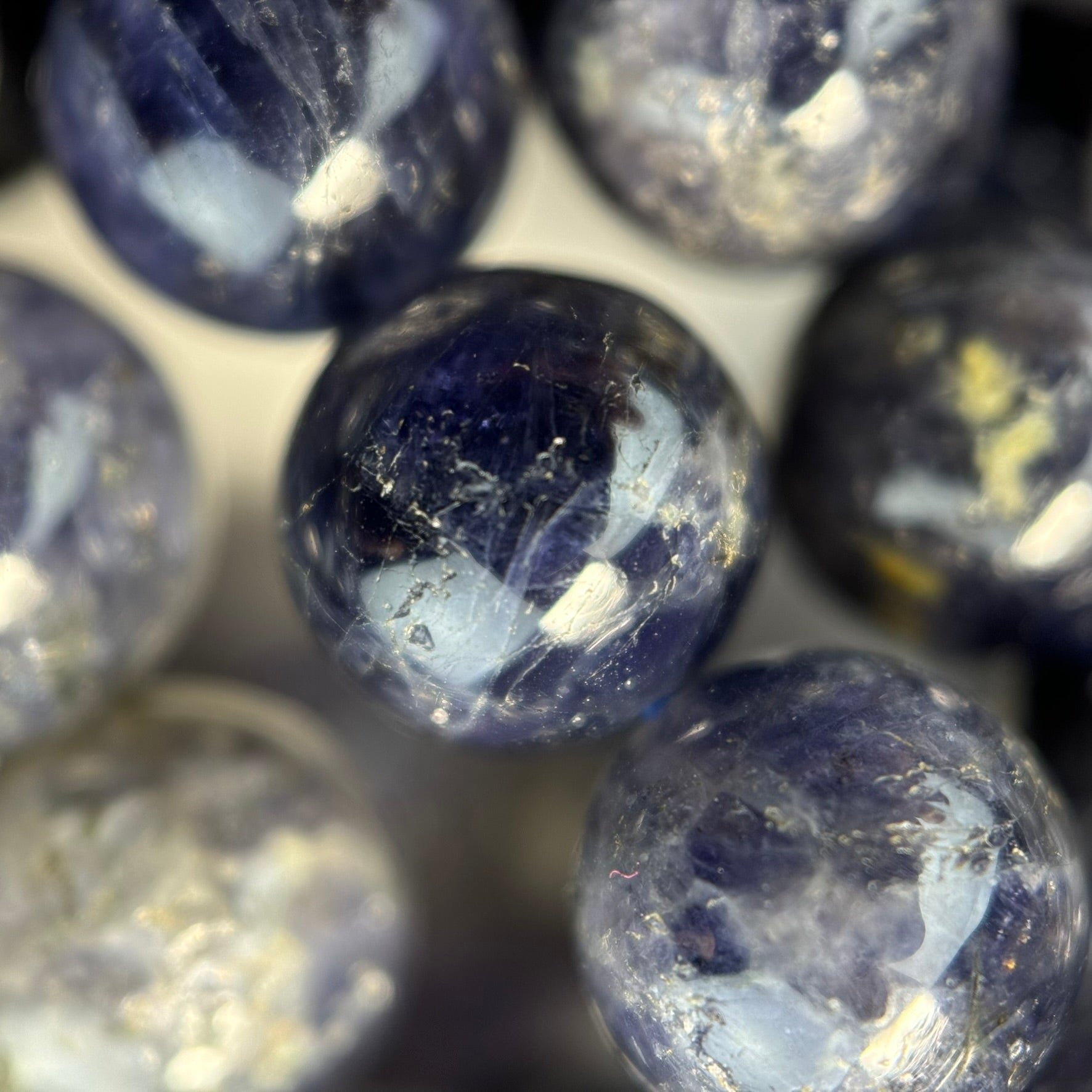 Iolite (Water Sapphire) Polished Round Beads  - 2 image 7
