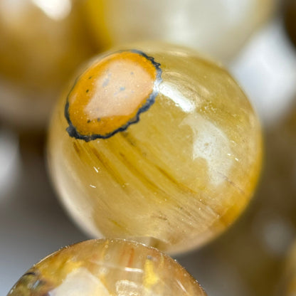 Quartz with Tiger's Eye Polished Round Beads image 1