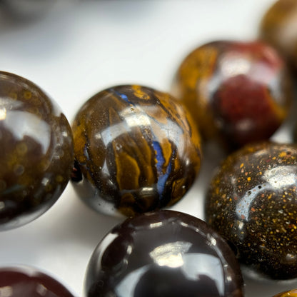 Australian Boulder Opal  Polished 6-8mm Round Beads image 4