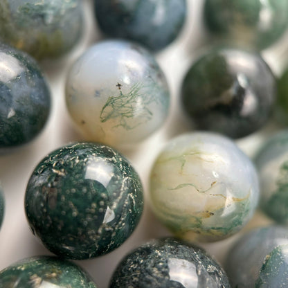 Moss Agate Polished Round Beads image 5