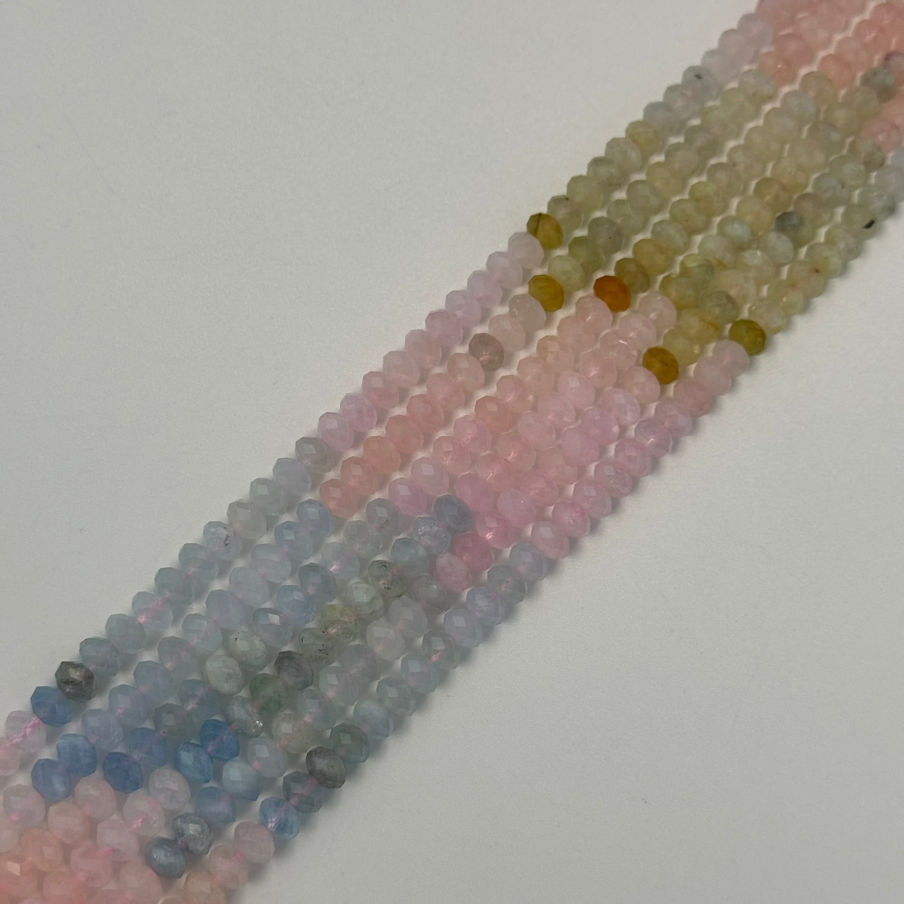Faceted Aquamarine Rondelle Gemstone Beads image 8