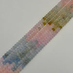 Aquamarine Morganite AA Faceted Rondelle Beads