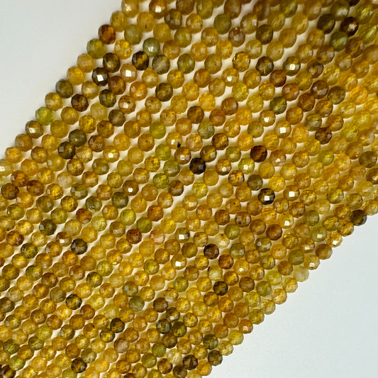 Yellow Tourmaline Faceted Round Beads (3.5mm) image 0