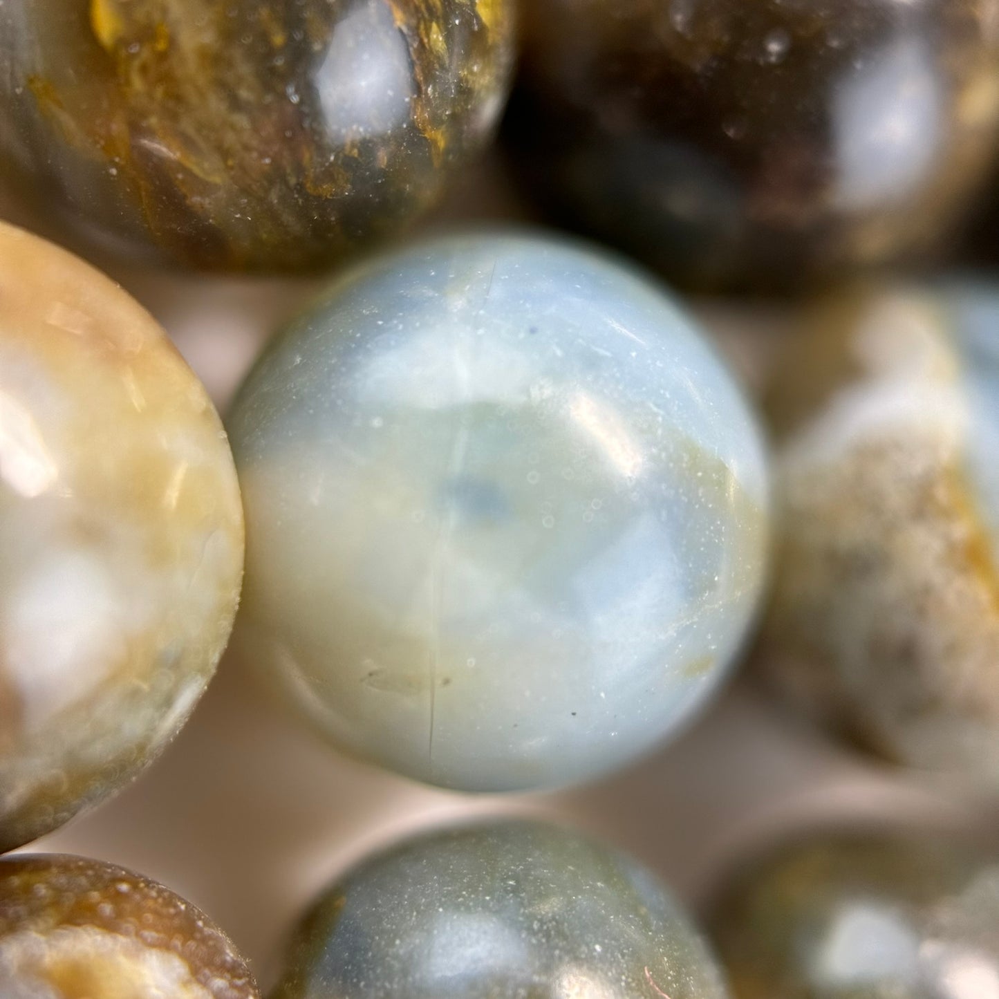 Blue Opal Polished Round Beads image 10