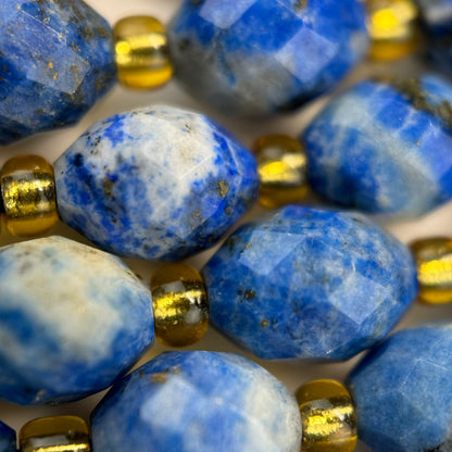 Lapis Lazuli Faceted Barrel 8 Beads image 1