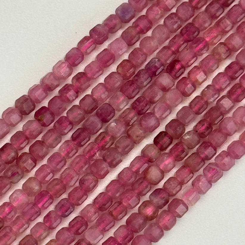 Faceted Square Semi Precious Stone Beads