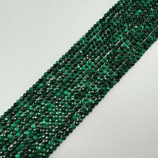 Malachite Beads - Faceted Round