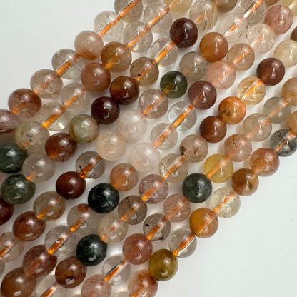 Multi-Colour Rutilated Quartz Polished  Round Beads image 3