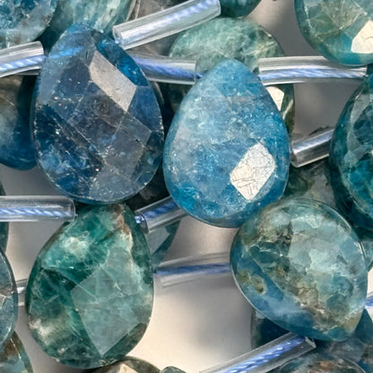 Apatite Faceted Pear Shape Beads image 6