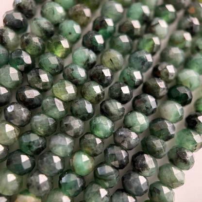 Emerald Faceted Rondelle Beads image 10
