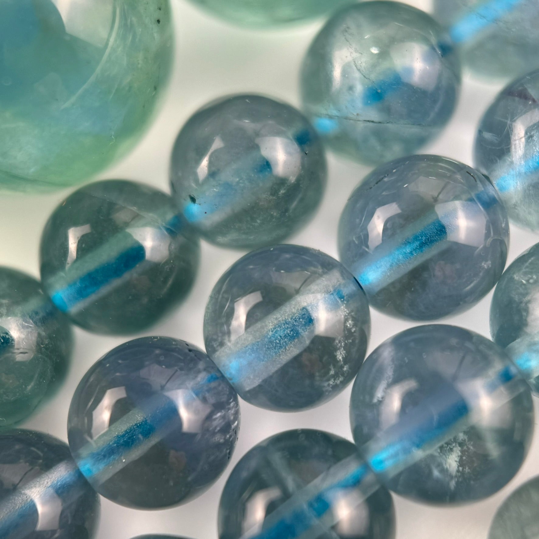 Blue Fluorite AAA Polished Round Beads image 4