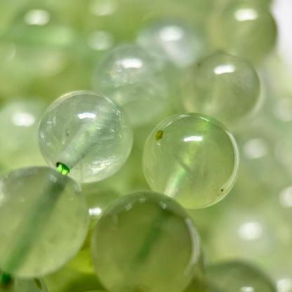 Prehnite Polished Round Beads AA Quality image 6
