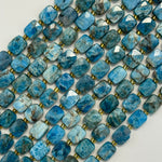 Blue Apatite Rectangular Faceted Cushion Cut Beads10xÂ8 mm Beads image 4