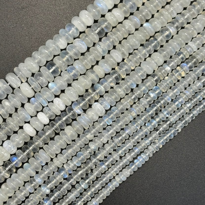 Moonstone AAA Rondelle Polished Beads image 0