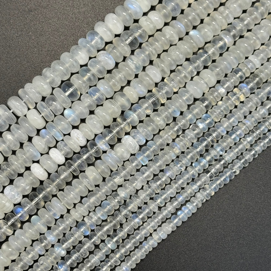 Moonstone AAA Rondelle Polished Beads image 0