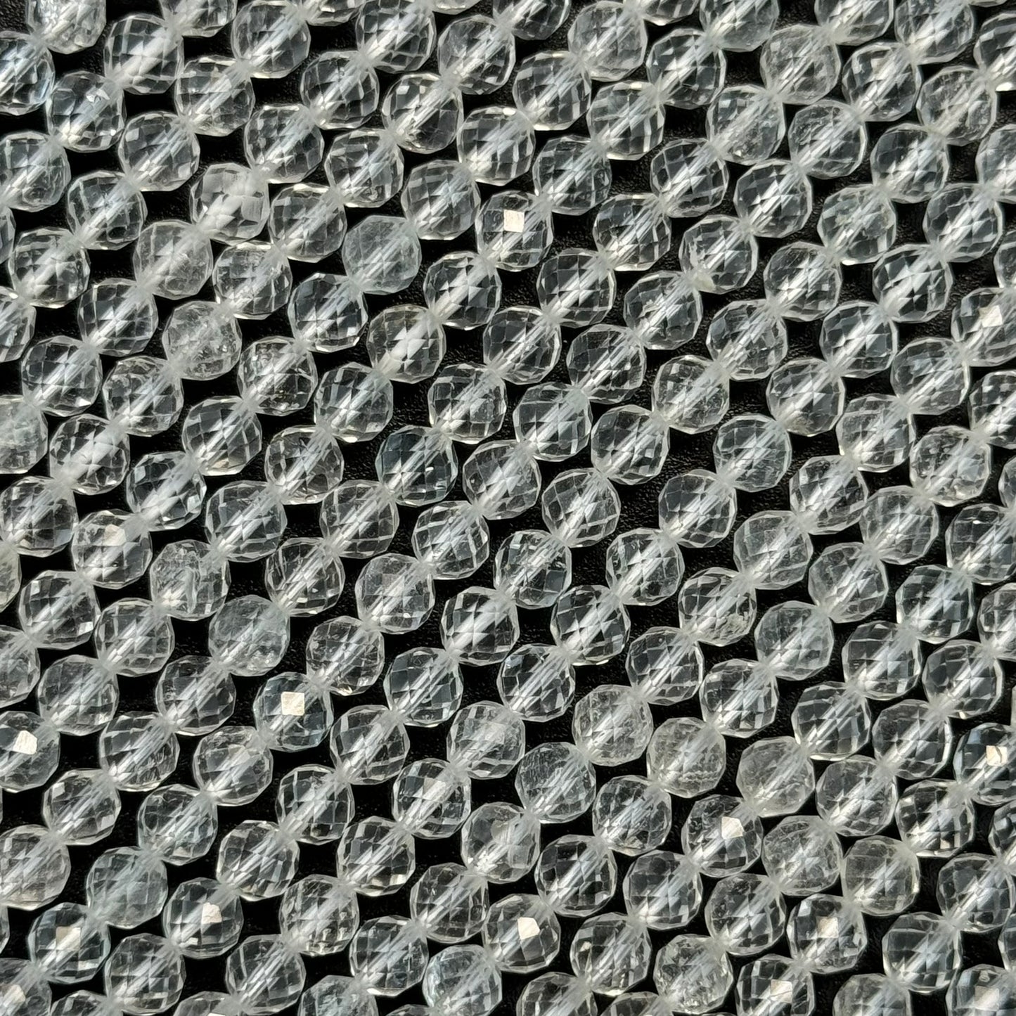 White Topaz Faceted Round Beads image 2