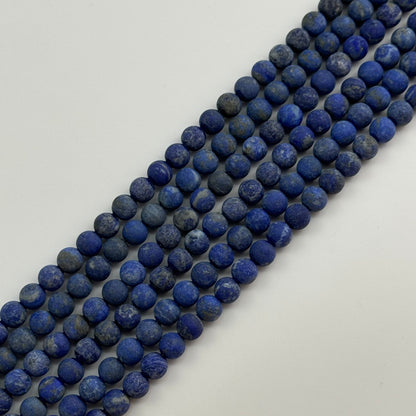 Lapis Lazuli Frosted Round Beads image 0