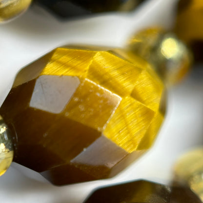 Tiger's Eye Faceted Barrel 8 Beads image 4