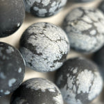 Snowflake Obsidian Frosted Round Beads image 5