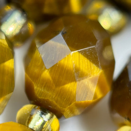 Tiger's Eye Faceted Barrel 8 Beads image 2