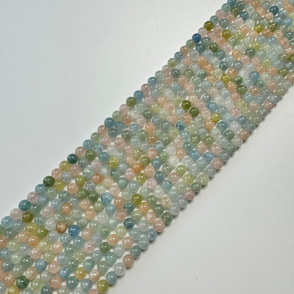Aquamarine Morganite AA Polished Round Beads image 0