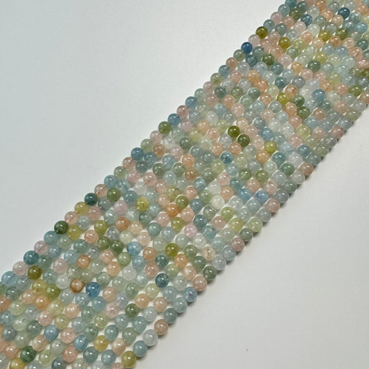 Aquamarine Morganite AA Polished Round Beads image 0