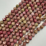 Rhodonite Diamond Cut Beads - A Quality image 4