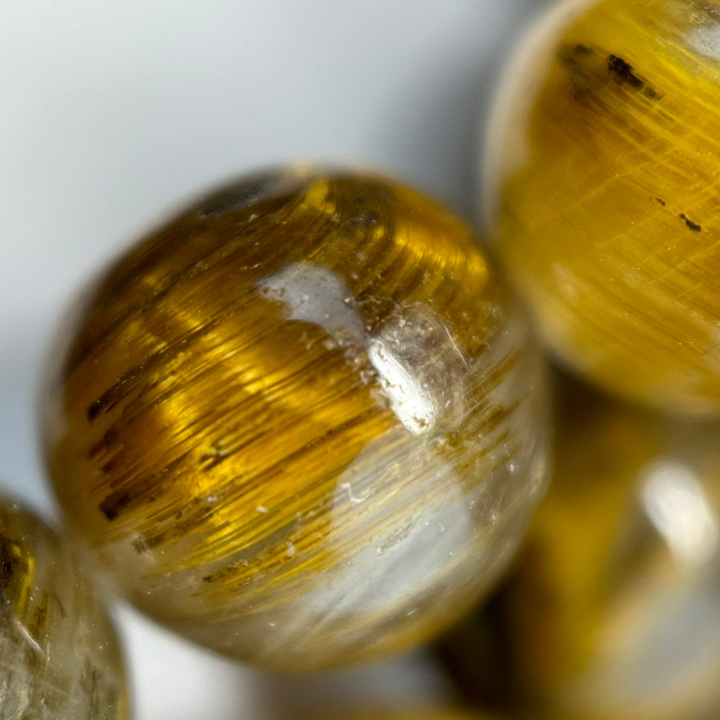 Quartz with Tiger's Eye Polished Round Beads image 3
