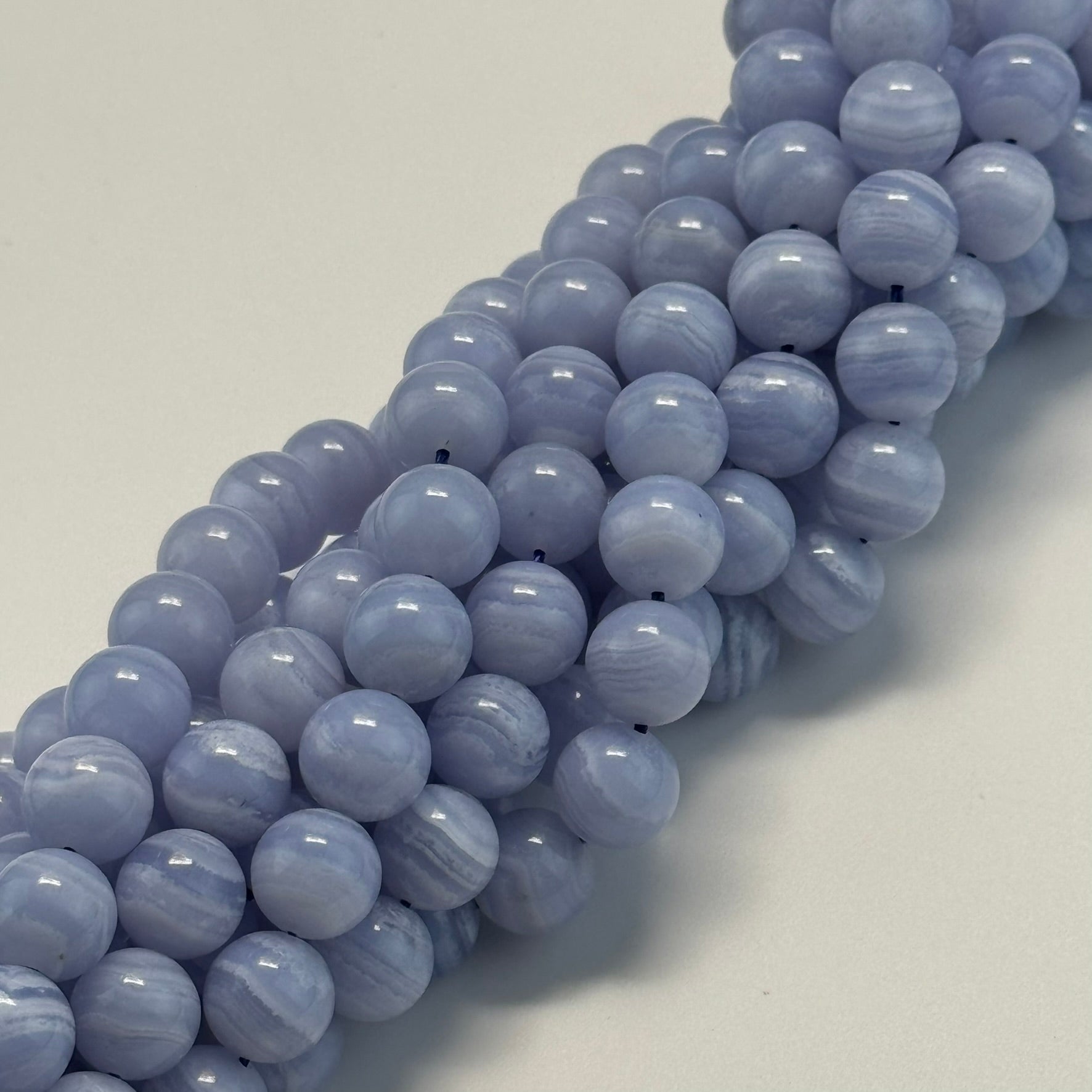 Blue Lace Agate AAA Round Polished Beads image 4