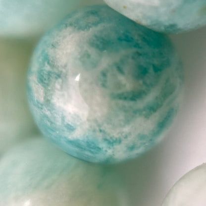 Smooth Green Amazonite AAA Polished Round Gemstone Beads image 2