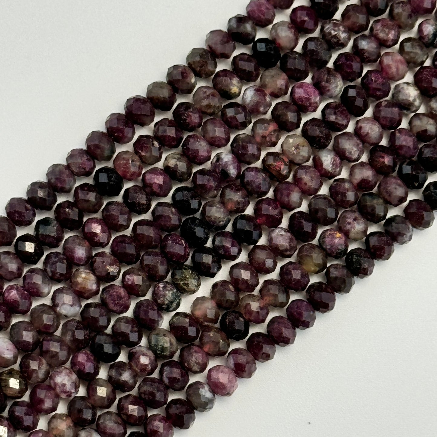 Faceted Tourmaline Rondelle Beads (6x4mm) image 0