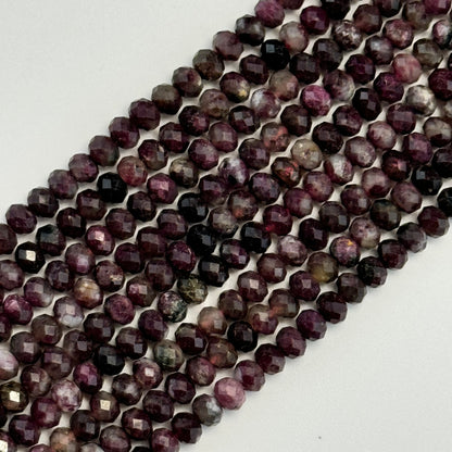 Faceted Tourmaline Rondelle Beads (6x4mm) image 0