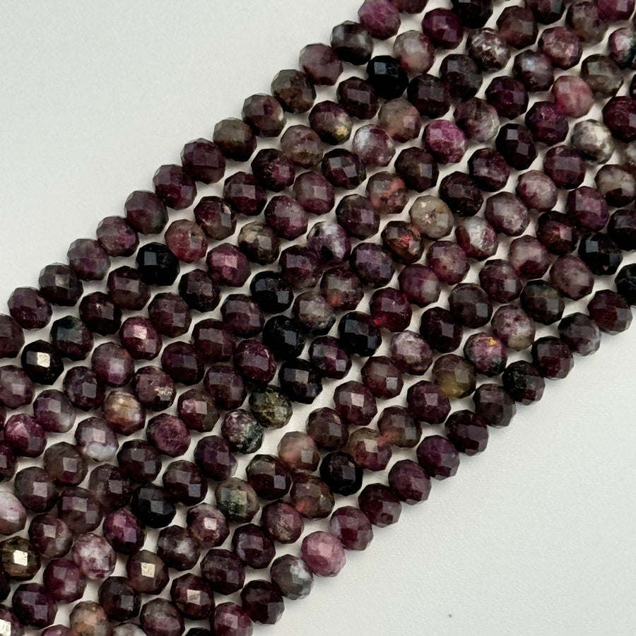 Faceted Tourmaline Rondelle Beads (6x4mm) image 0