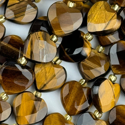 Tiger's Eye Faceted Heart 12ÃƒÆ’Ã†â€™Ãƒâ€ Ã¢â‚¬â„¢ÃƒÆ’Ã‚Â¢ÃƒÂ¢Ã¢â‚¬Å¡Ã‚Â¬ÃƒÂ¢Ã¢â€šÂ¬Ã‚Â12 mm Beads image 5