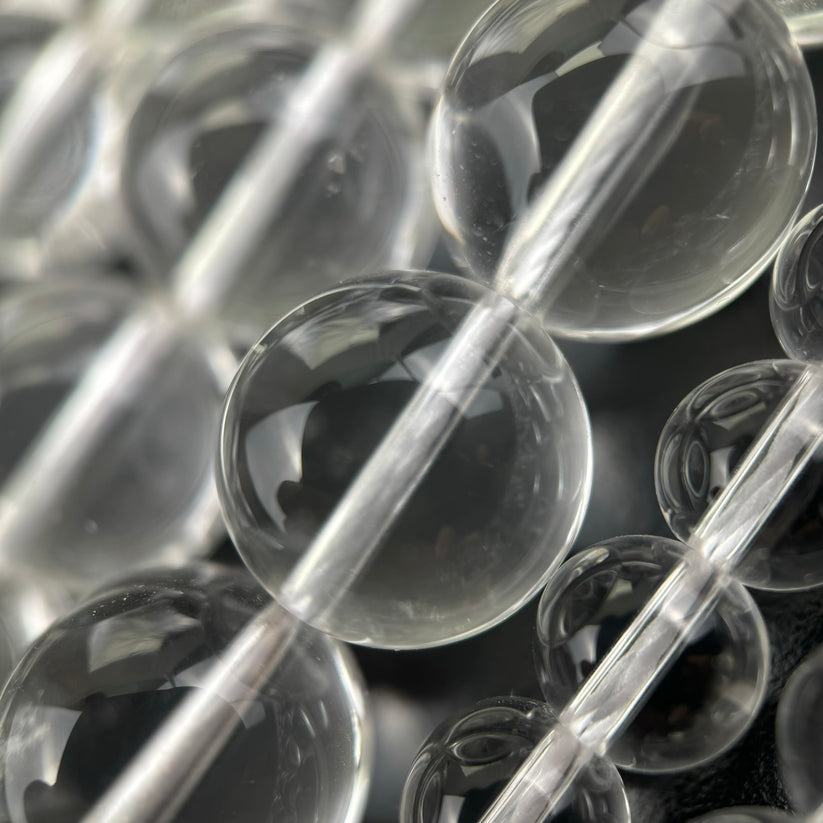 Clear Quartz Polished Round Beads - Classic Round Clear Quartz Beads for Jewelry