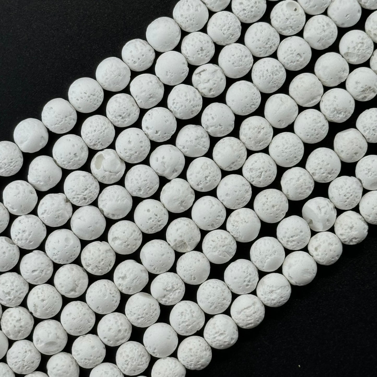 White Lava Stones | 4-10mm Round Beads image 0