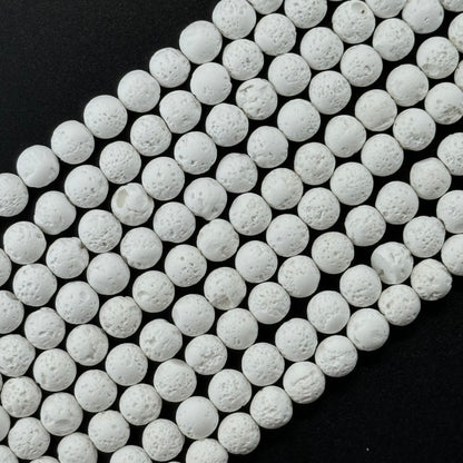 White Lava Stones | 4-10mm Round Beads image 0
